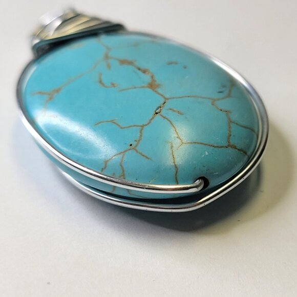 Turquoise Sterling Silver Pendant - Picture 4 of 13